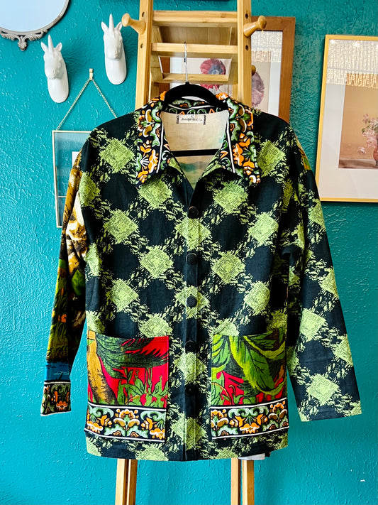 Tapestry Jacket in "Lions"  (Size XL - Slouchy)