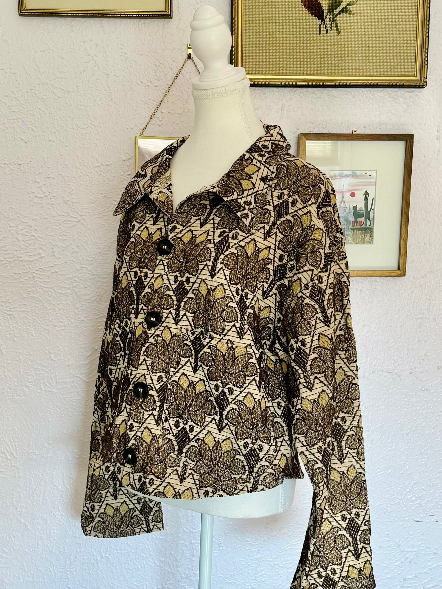 Blanket Jacket in Neutral Florals - Size XL