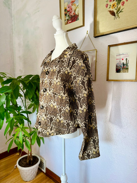 Blanket Jacket in Neutral Florals - Size XL