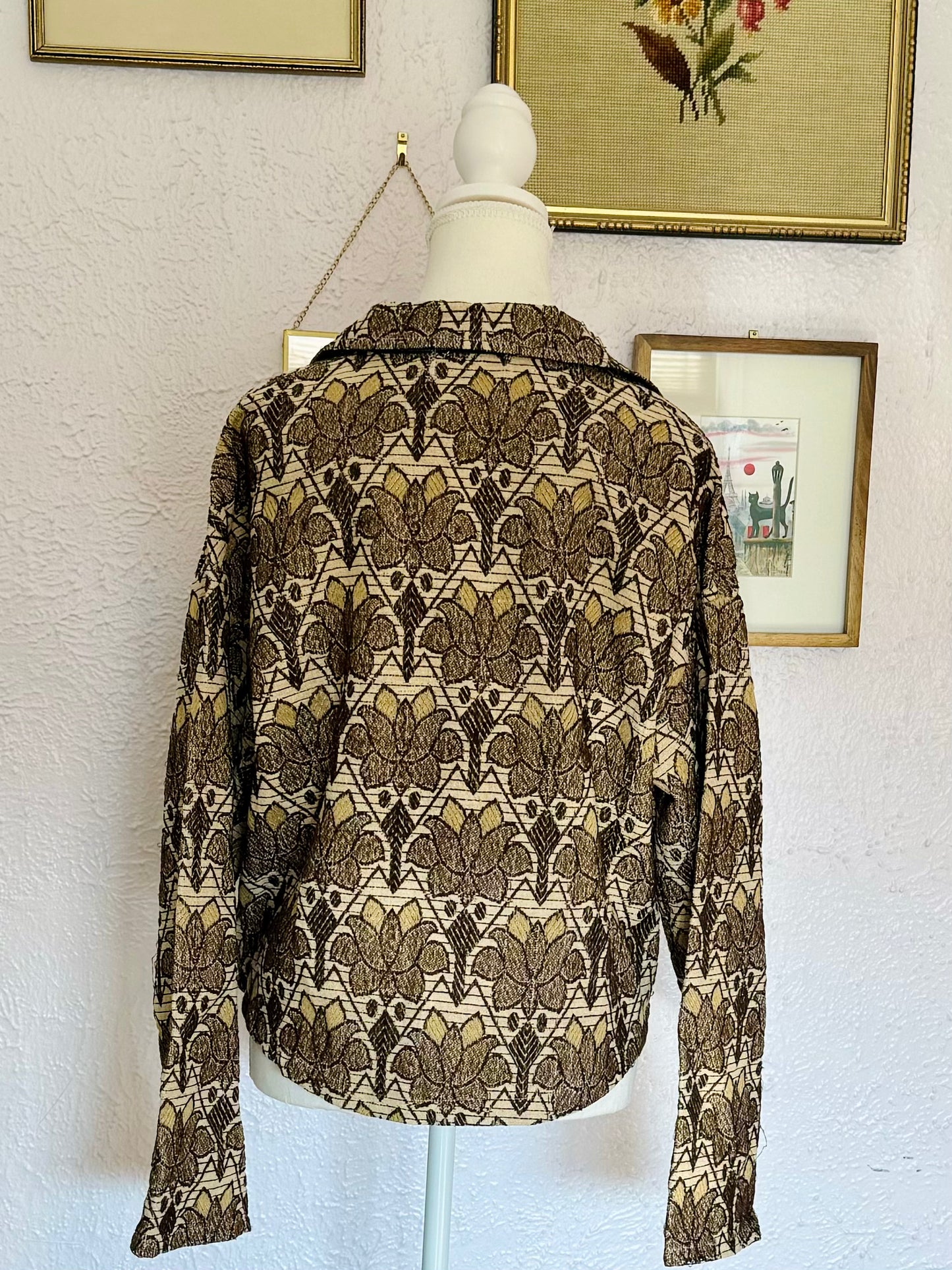 Blanket Jacket in Neutral Florals - Size XL