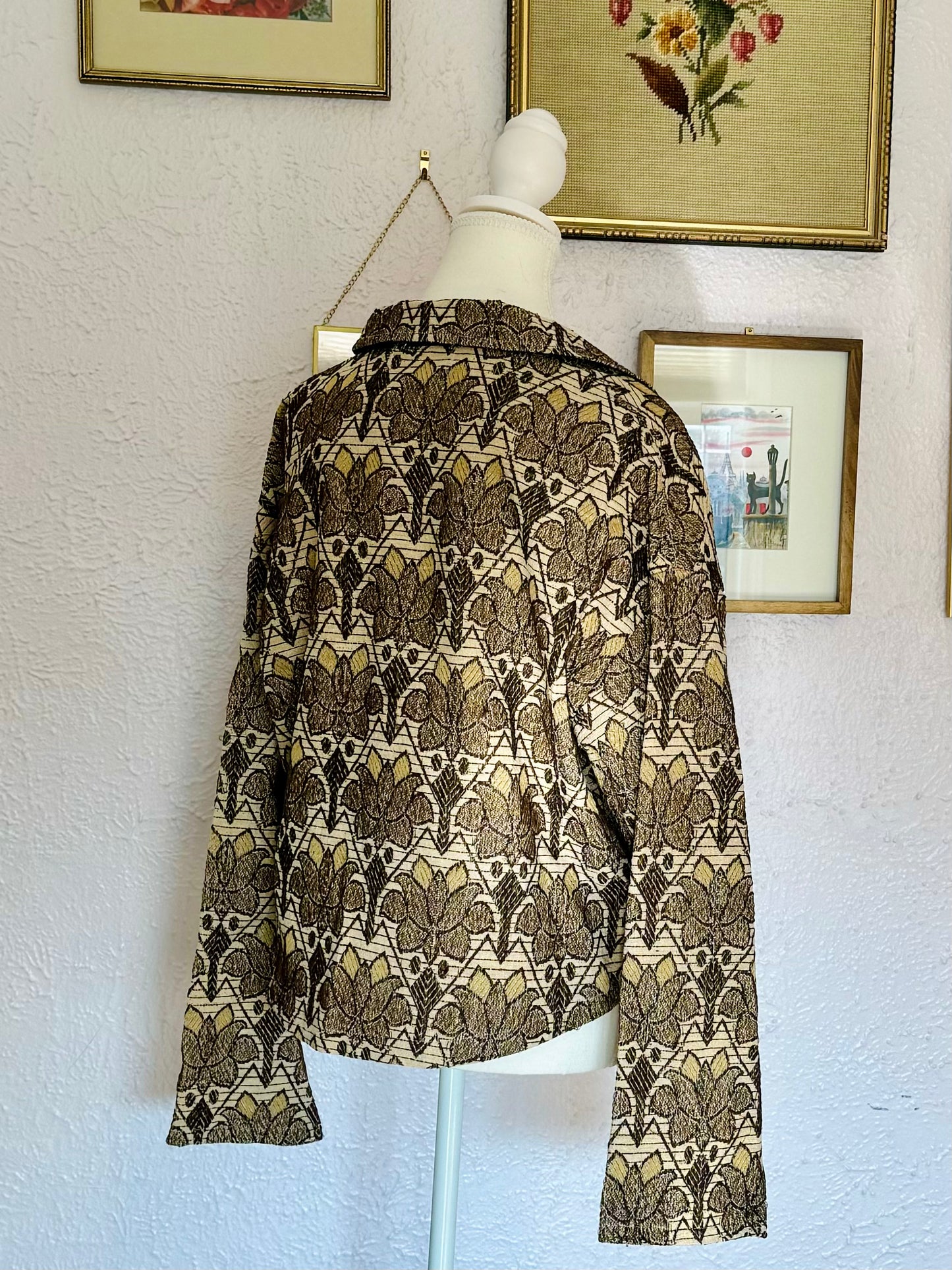 Blanket Jacket in Neutral Florals - Size XL