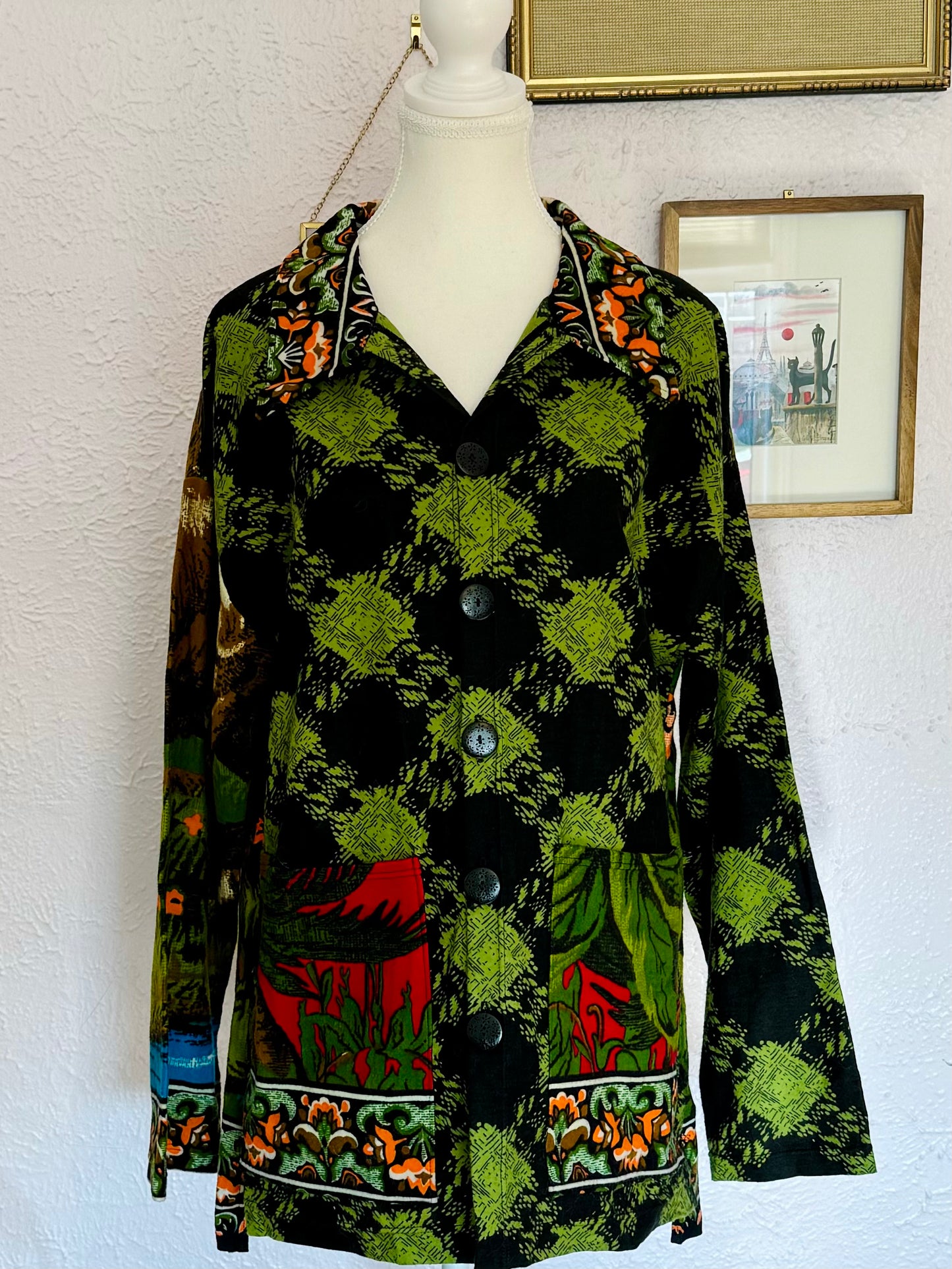 Tapestry Jacket in "Lions"  (Size XL - Slouchy)