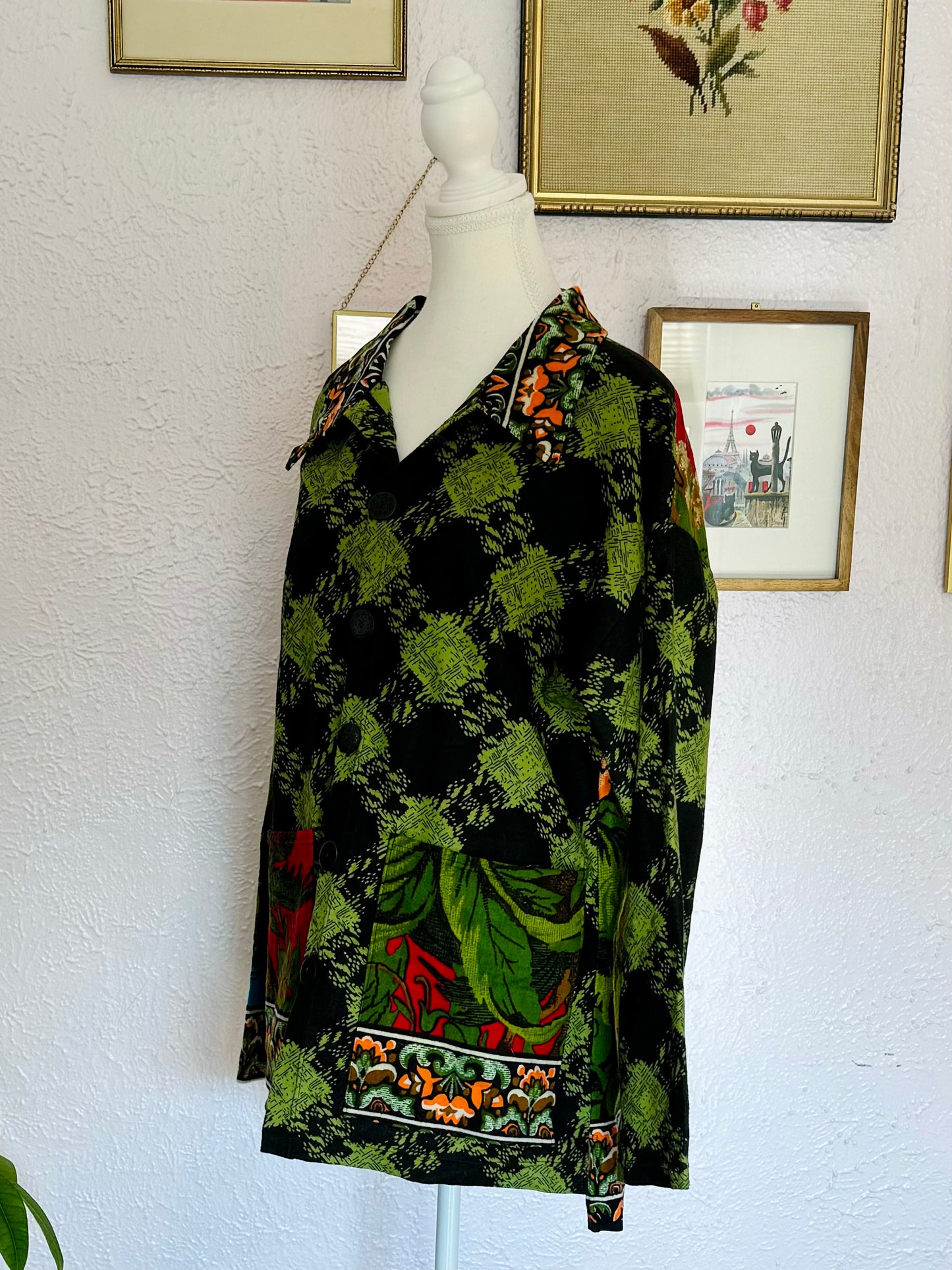 Tapestry Jacket in "Lions"  (Size XL - Slouchy)